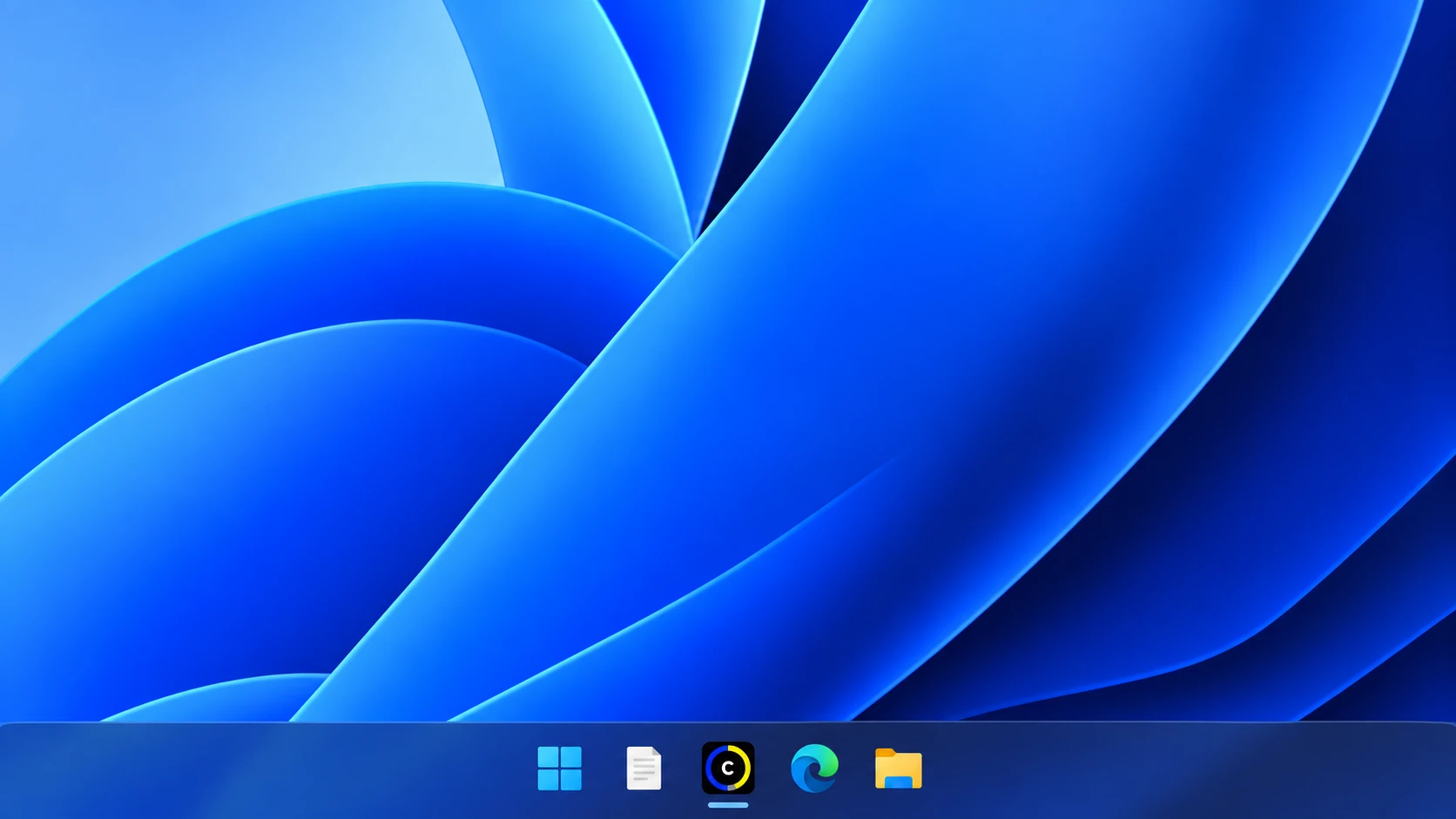 Windows 11 taskbar showing the dynamic CCredits quota-ring icon