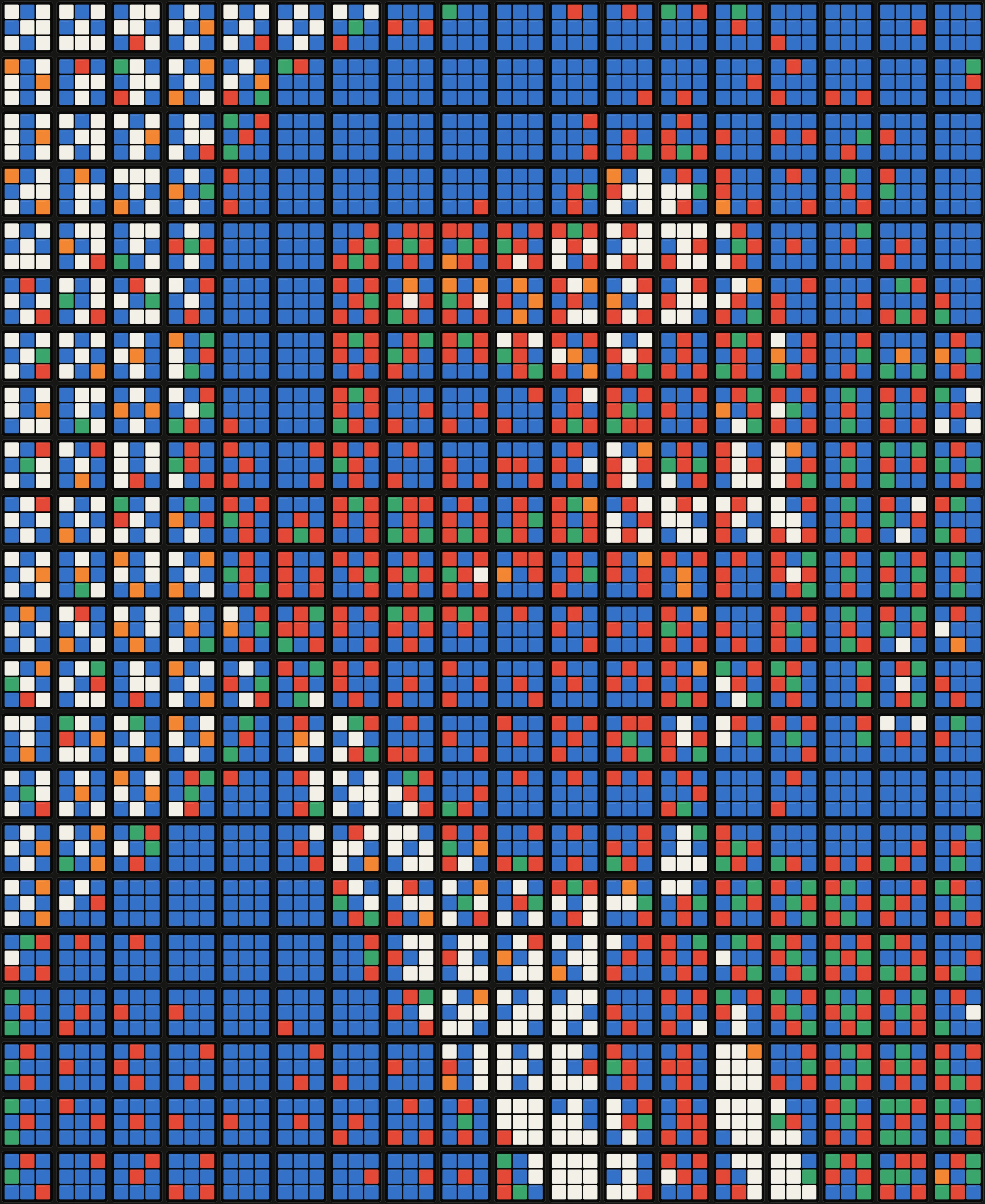 Mr. Bean portrait recreated as a Rubik's Cube mosaic in Mosaic Studio 21